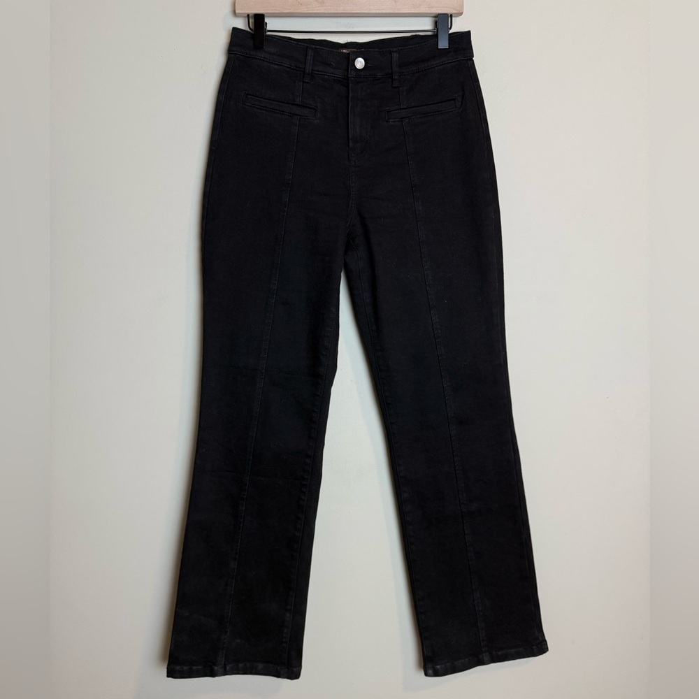 J McLaughlin Womens Stretch Straight Leg Denim Jean Pant Size 6 Black Dark Wash
